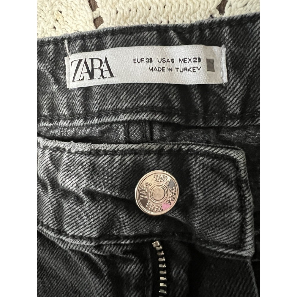 ZARA jeans Woman's Size 6 Black Pants Minimalist 100% Cotton Good Quality - Picture 7 of 9
